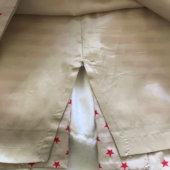 🇨🇦 Christian Chenail Satiny Cream Pencil Skirt With Red Stars, Size 6 - Picture 12 of 16